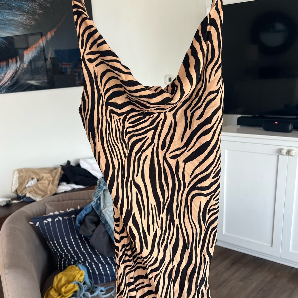 Blue life size small zebra print dress great condition